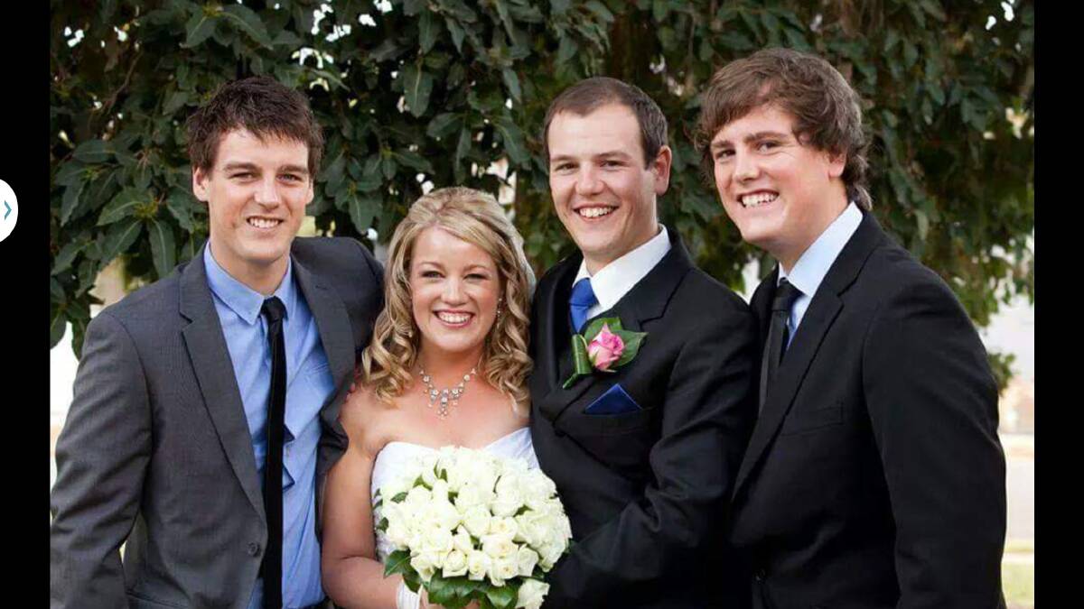 HAPPIER TIMES: Andrew, Katherine, Jonathon and Tom Crawford in October 2010.

