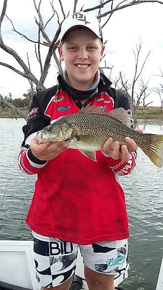 GREAT EFFORT: Jared Kermond with one of his catches from the recent Bassin Fishing competition at Lake Glenbawn. 