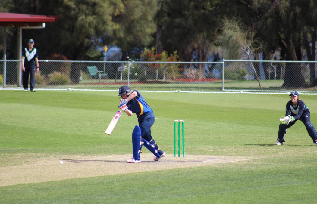 GREAT EFFORT: Scone's Kirsten Smith plays an on-drive while batting for ACT/NSW Country during the under-18 national championships in Hobart.