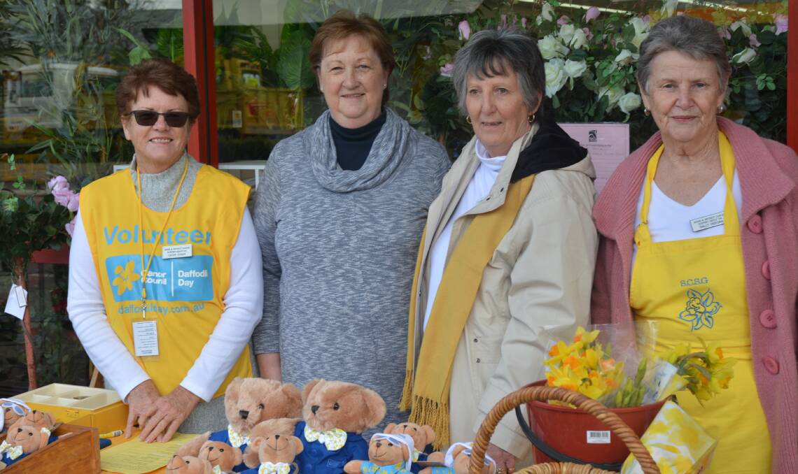 HAPPY: Scone and District Cancer Support Group member Cath Coady with Shirley Reichel, June Day and Sally Deegan on Friday morning.