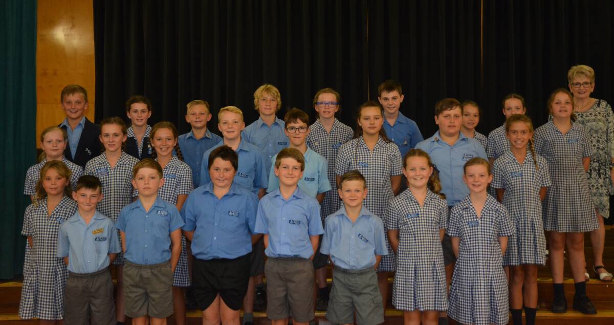 IMPORTANT: Scone Public School's Student Representative Council (SRC) with coordinator Karen Marshall at the induction on Tuesday.