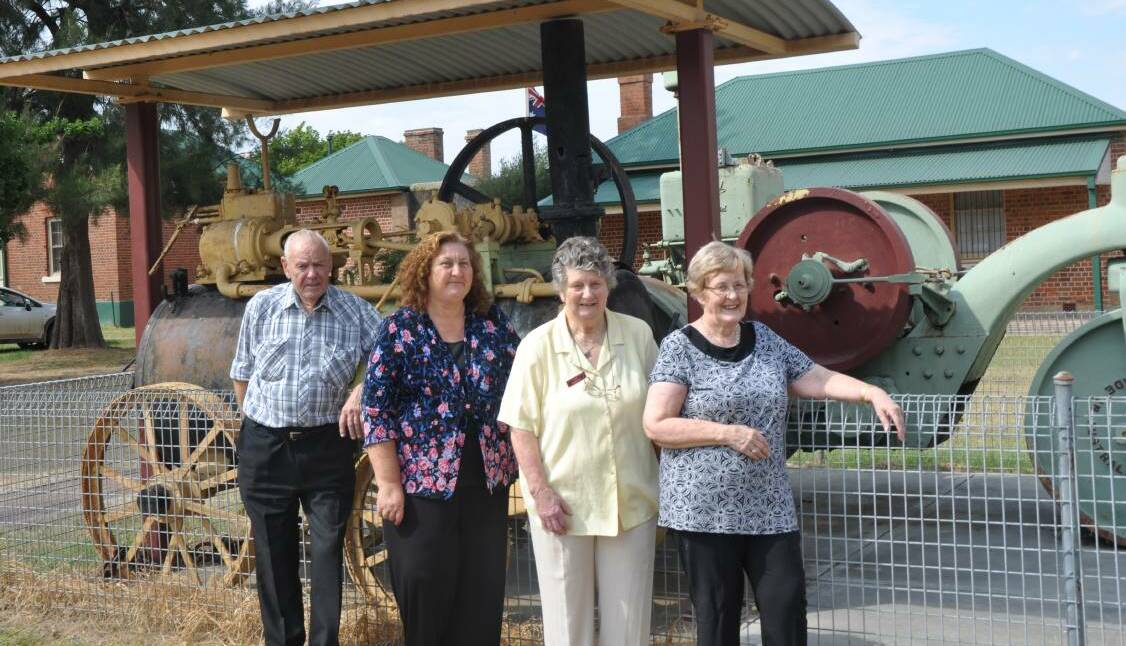 SIGNIFICANT: Museum volunteer Robert Beckingham, treasurer Denise Bell, vice-president Margaret MacDougall, and president Janice Cameron outside the Scone and Upper Hunter Historical Society last year.
