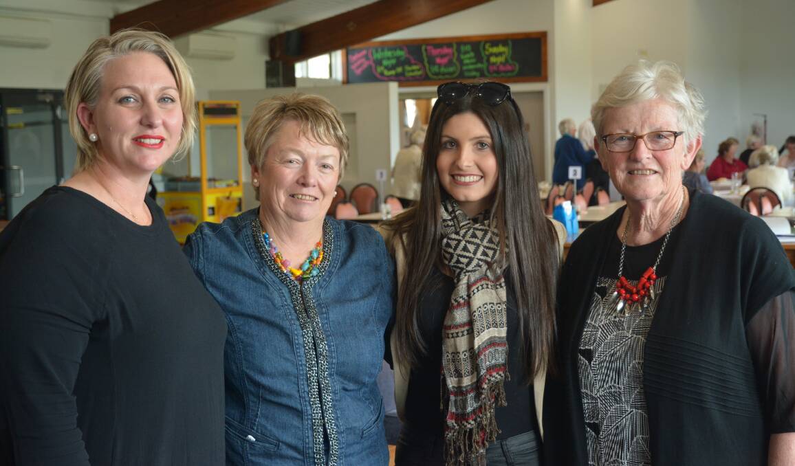 INFORMATIVE: Joplin Higgins, Anne McPhee, Tahlia Smith and Carolyn Carter during the luncheon at Scone Sporties on Friday.
