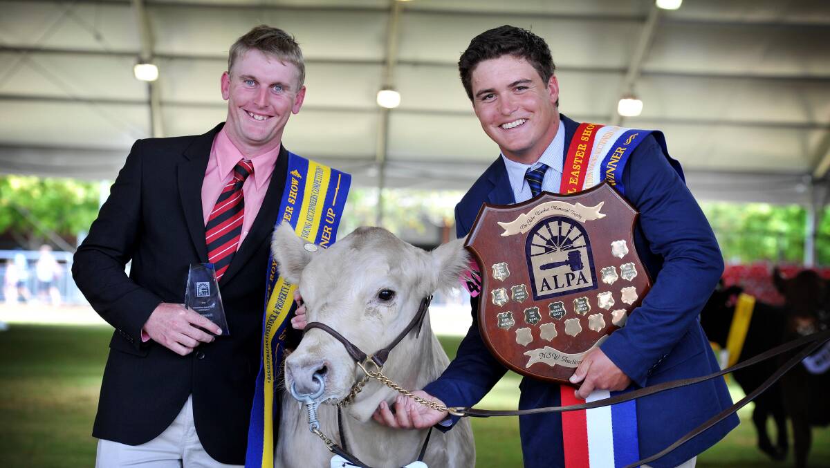 GOOD LUCK: Scone's Zac Ede (left), who finished runner-up at last year's state competition, with the winner Tom Tanner.