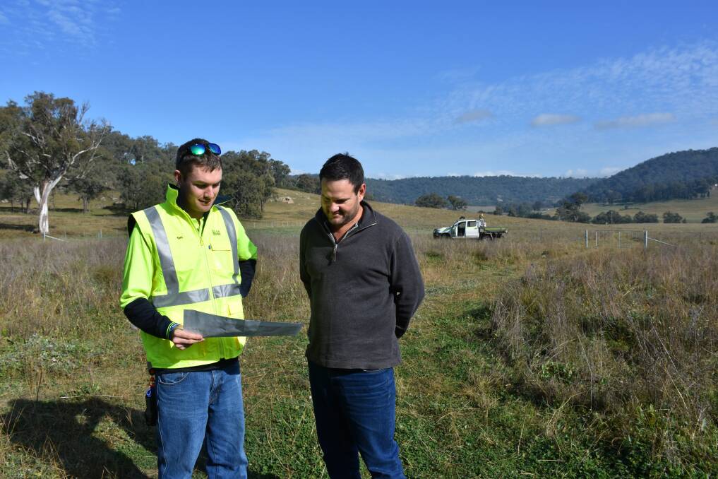 Glencore's Environment & Community Officer Tom Scott with Nigel Charnock at Reedy Valley