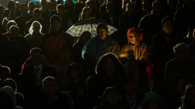 The dawn crowd at this year's Anzac Day service. Photo: Karleen Minney
