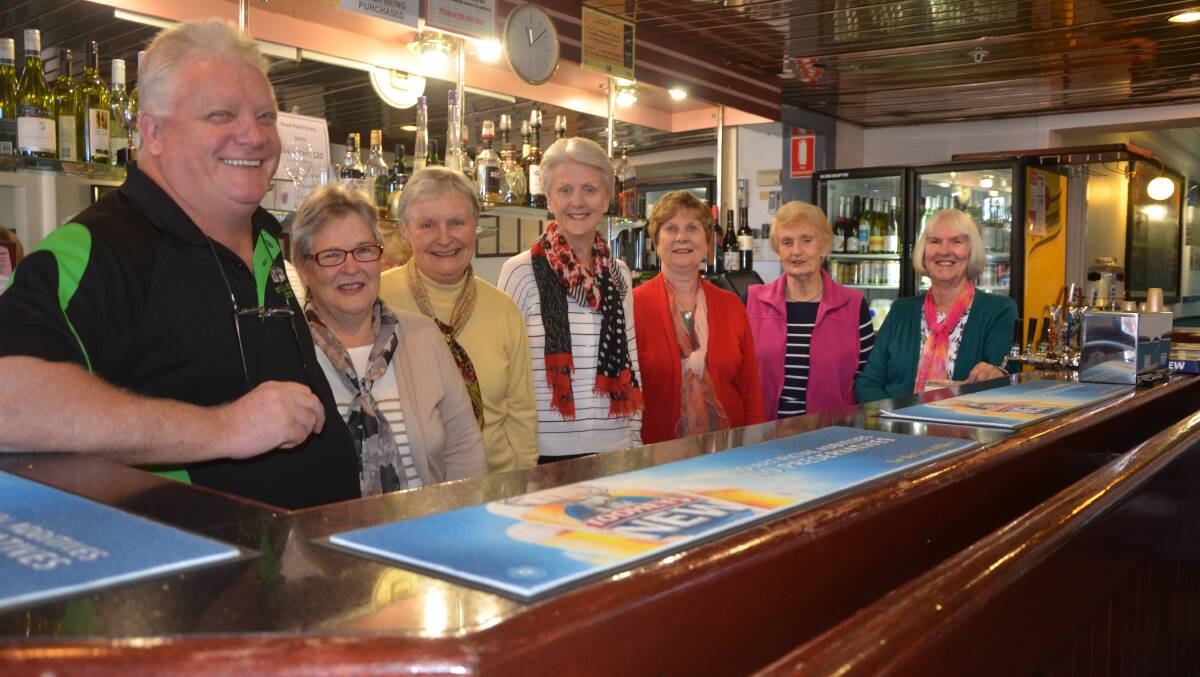 SUPPORTIVE: Royal Hotel Scone’s Ian Campbell with Friends of Strathearn’s Di Chad, Barbara Mailer, Virginia Mulcahy, Marie Laurie, Yvonne McCready and Sue Lewis.