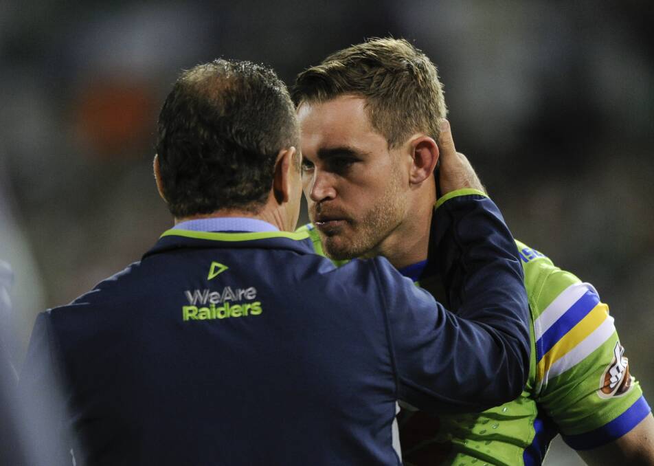 Big decision: Hooker Adam Clydsdale spoke to coach Ricky Stuart before deciding to quit the Raiders. Picture: Rohan Thomson