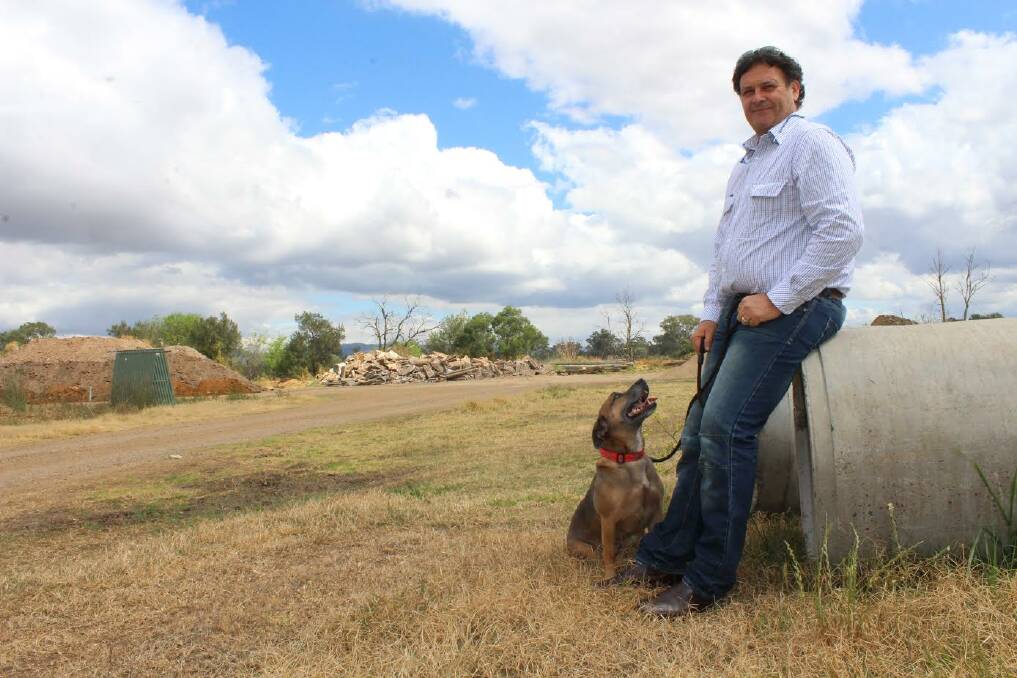 NEW PARK: Mayor Wayne Bedggood and his dog Whisky at the location that is proposed for the new fenced off-leash dog park.