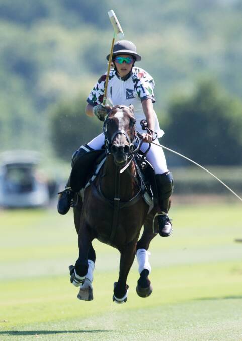 BRITISH GOLD CUP: Haydon Spanish Jet of Blandford's Haydon Horse Stud played by 14 year old Mia Cambiaso in her debut game in the British Gold Cup on July 5, 2017.