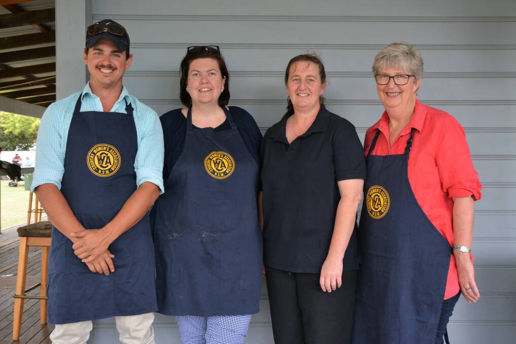 SUPPORT: Scone Brumbies' Brad Smith with Lisa Bourke, Helen Schlegel and Tonia Barton from the Scone Country Women’s Association Evening Branch.