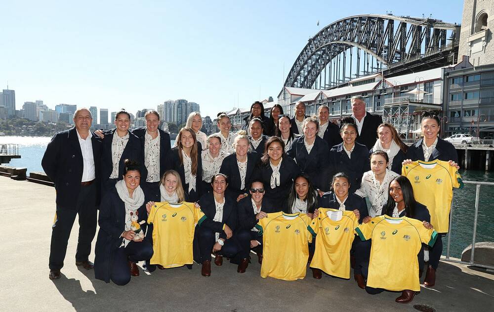 WORLD CUP SQUAD: The Wallaroos' farewell in Sydney on Tuesday ahead of the World Cup in Ireland. Photo: Getty Images