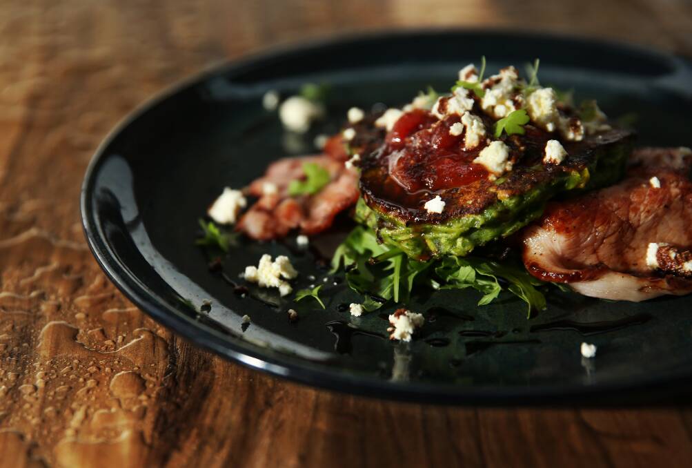 NO FUSS: Zucchini corn fritters with feta and bacon are a good way to start the day.