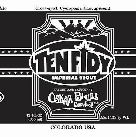 Ten FIDY Imperial Stout, Oskar Blues,  
Colorado US, 10.5%, $7.50
4 stars