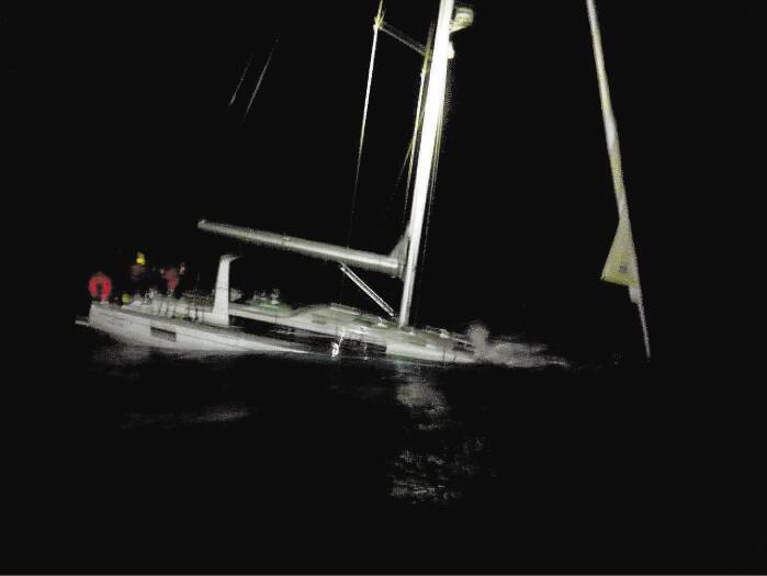 BEYOND SAVING: The $600,000 yacht that sunk off King Island early Thursday morning.