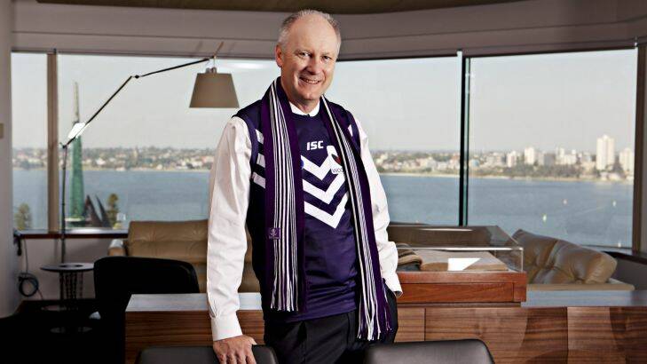 GOYDER. 09 MAY 2011 AFR PIC BY CLAIRE MARTIN. RICHARD GOYDER FROM WESTFARMER IN HIS OFFICE WEARING AFL JUMPER IN HIS OFFICE. Photo: Claire Martin