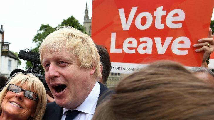 The Brexit "leave" figurehead, former London mayor Boris Johnson. Photo: PA via AP