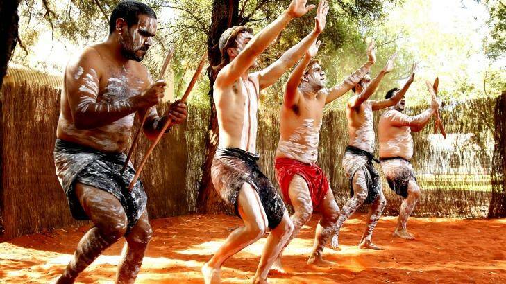 Wakagetti Dance Troupe performs every afternoon at Ayers Rock Resort. Photo: Steven Siewert
