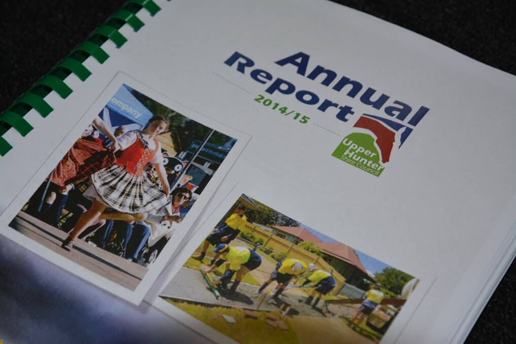 GOOD OUTCOME IN TOUGH YEAR: A copy of Upper Hunter Shire Council’s 2014/2015 Annual Report.