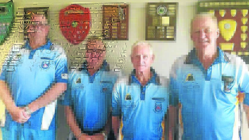 The Scone Men’s Bowling Club Champion Club 4’s players Steve Dunnill, Bruce Johnstone, Brian Cone and George Davidson.