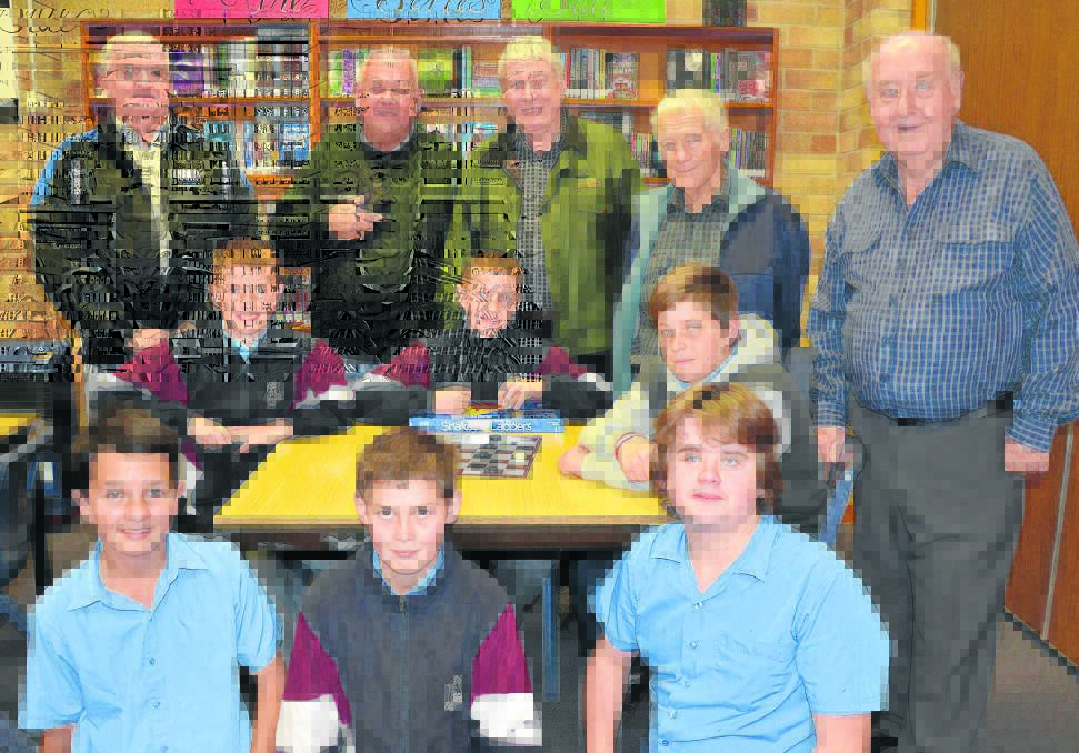 Local Scone volunteers (back) Lance Munn, John Brooks, Bruce Brideoake, Frank Johnson and Brian Brown with the Scone High School year seven students (middle) Stephen Luland, Les Luland, Toby Johnson, (front) Cody Clancey, Blair Wilson and Jesse Goodsell.
