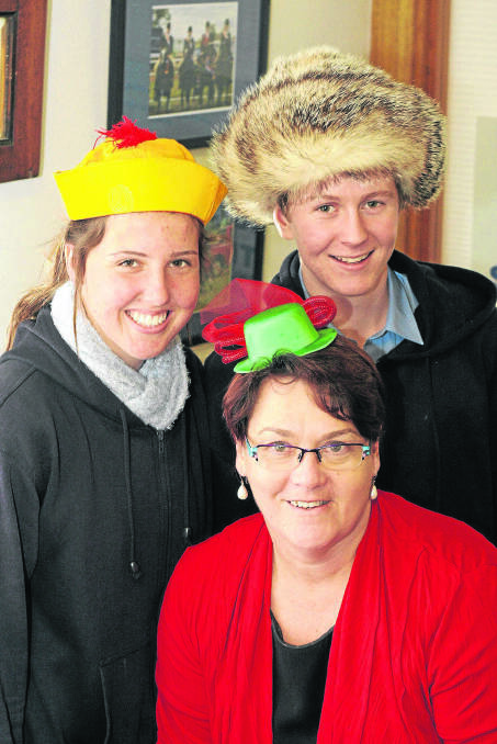 Upper Hunter Youth Council members Kirsten Smith and Lachlan White with Lindy Hunt from the Rotary Club of Scone (front) who will take part in ‘Scone Hat Day’ next month to raise funds for mental health research.