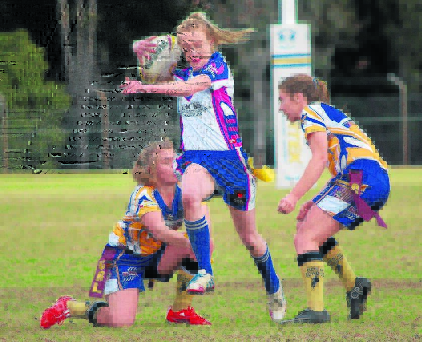 Scone Ladies League Tag player Hayley Eveleigh showing plenty of skill in attack.