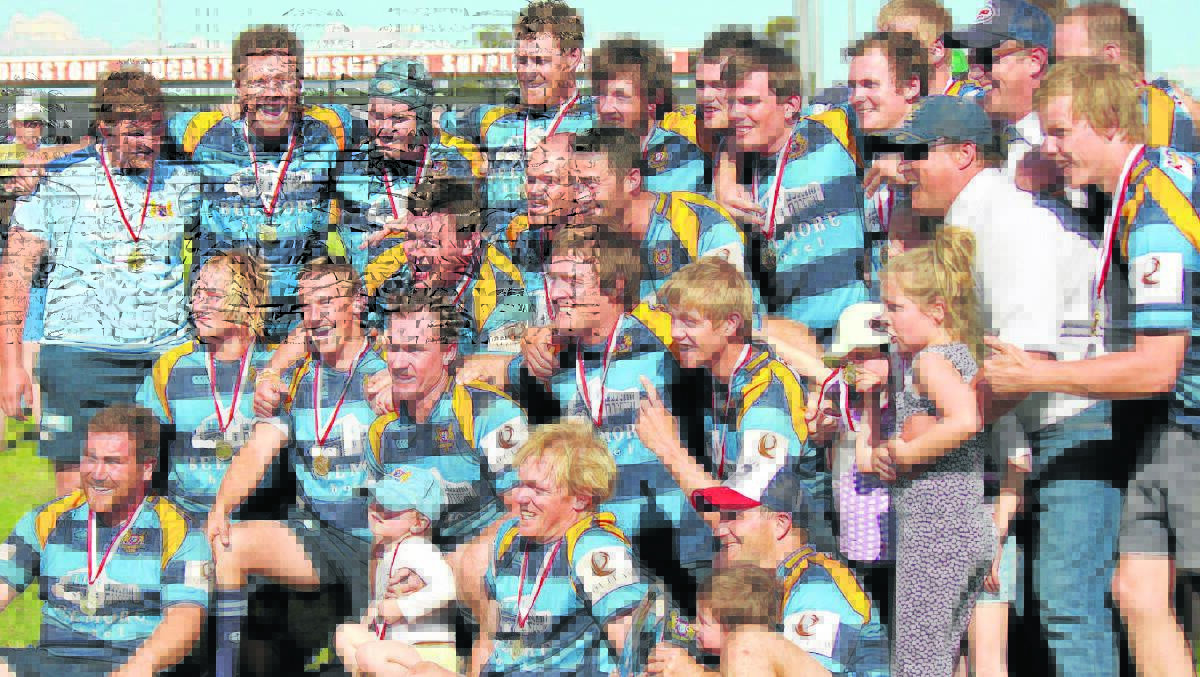 The Scone Brumbies A Grade team and supporters celebrating their victory on Saturday.