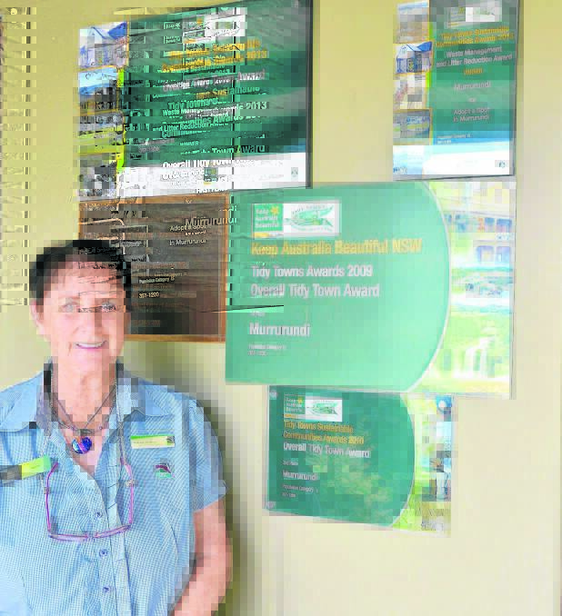 Murrurundi volunteer Robyn Orman with some of the many achievements she is proud of as a member of the town’s Landcare and Tidy Towns groups. 