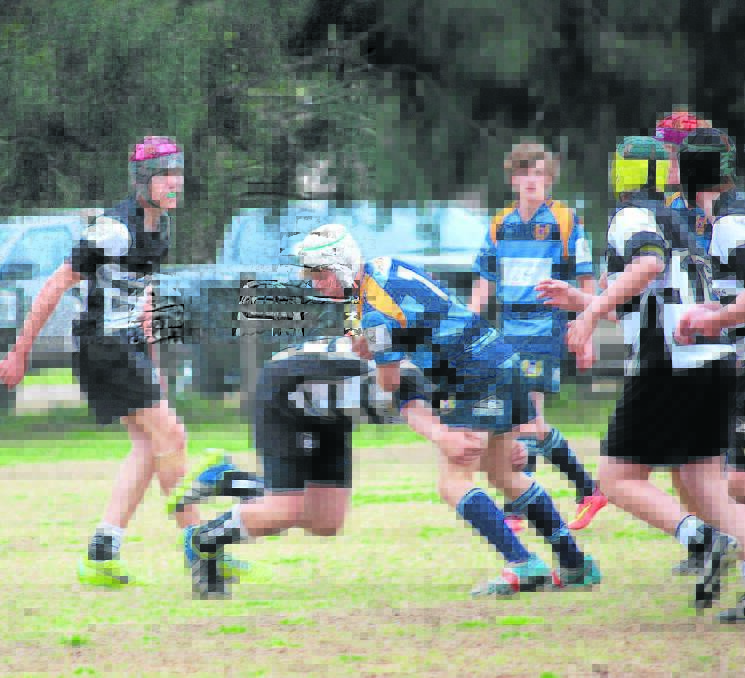 Scone under 16s Sebastian Carrall in action.