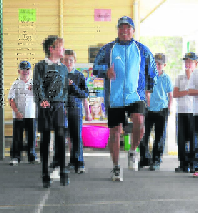 Little Athletics NSW coaching and development officer Alvin Umadhay put Merriwa Central School year five student Izabella Neale through her paces at a skills development clinic on Tuesday.
