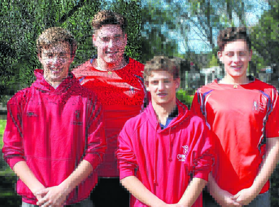 Junior rugby players (back) Luke Porter, Will Bowcock, (front)  Cameron Boyle and Luke Duncan.