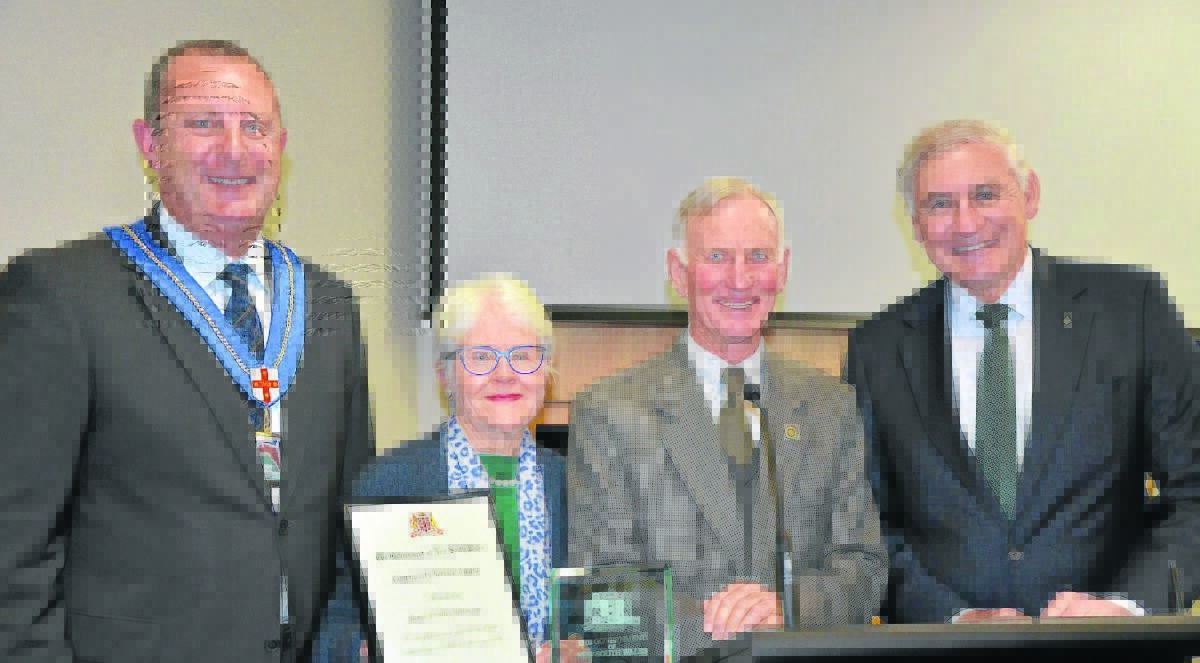 Upper Hunter Shire mayor Michael Johnsen, Judy Bettington, NSW Community Service Award recipient James Bettington and State Member for Upper Hunter George Souris. 