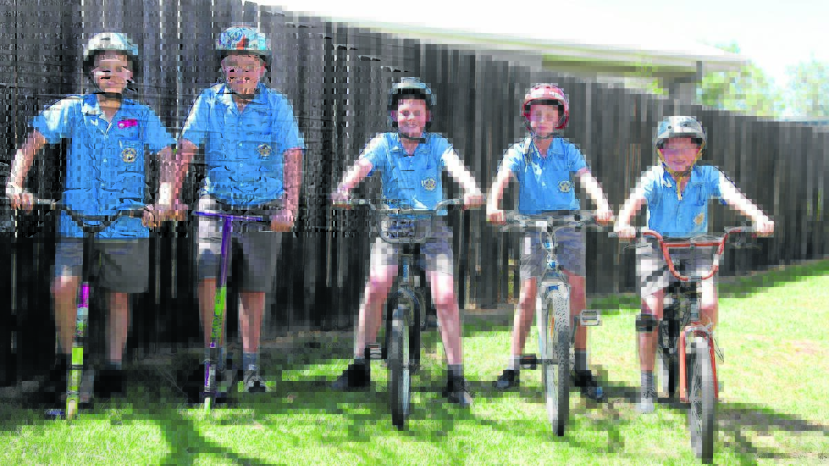St Mary’s Primary School students Joe O’Donnell, Jack Schuemaker, Colby Black, Levi Tumbers and Bailey Black are hoping the Upper Hunter Bicycle Plan will include more bike paths to make travelling to and from school safer. 