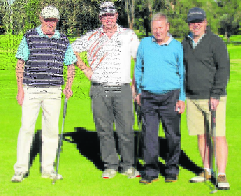 The Scone Golf Club Men’s Foursomes Championships A Grade winners Ross Banks and Clayton Rogers with placegetters Charlie Manning and Wayne Phelps.