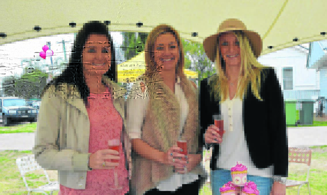 Camilla Rea, Nicole Farquharson and Steffi Schliffke ready for the Scone Rugby Club Ladies Day to raise awareness and funds for the Look Good...Feel Better campaign. 