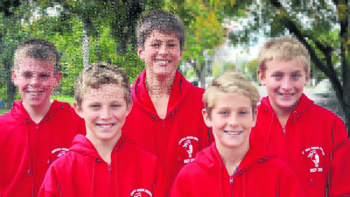 UNDER 12s: (Back) Hayden Bull, Edward Arnott, Lachlan Park, (front) Will Warner and Lachlan McClean.