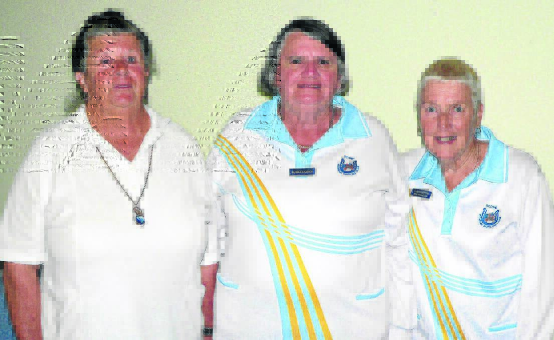 The winners of the Scone Women’s Bowling Club Autumn Carnival Diane Pund, Sandra Graham and Marian Bettens from Scone.