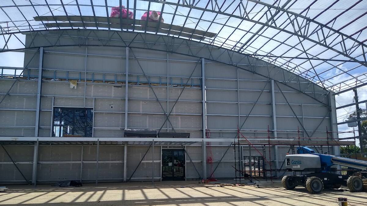 INTERIOR: An interior view of the Hunter Warbirds hangar construction works in Scone. Picture: Upper Hunter Shire Council