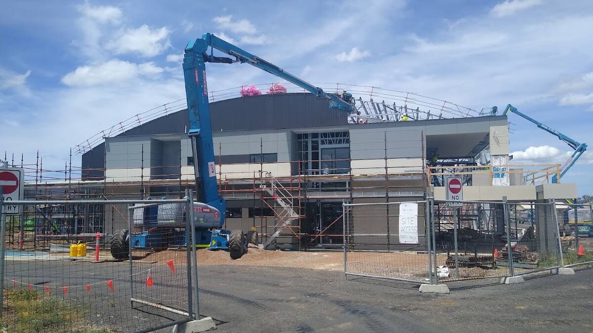 WARBIRDS: Construction work taking place at the Hunter Warbirds hangar in Scone. Picture: Upper Hunter Shire Council