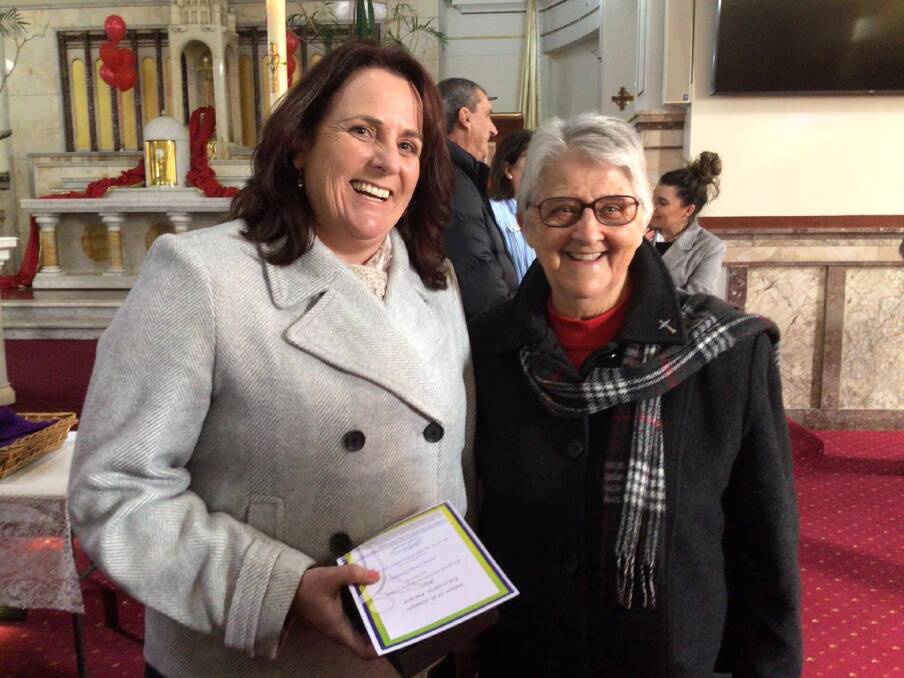 AWARD: St Joseph's Primary School Merriwa acting principal Anne Marie Peebles (left) after receiving the Inaugural Sisters of St Joseph's award. Picture: Supplied