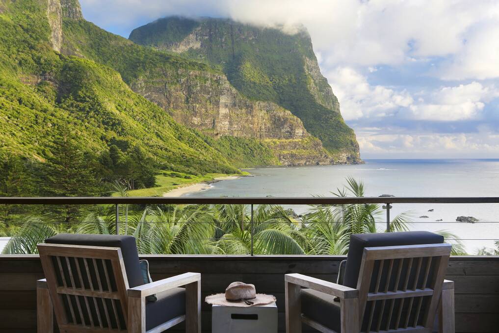 A view of Lord Howe Mountains from Capella Lodge. Picture: Rhiannon Taylor
