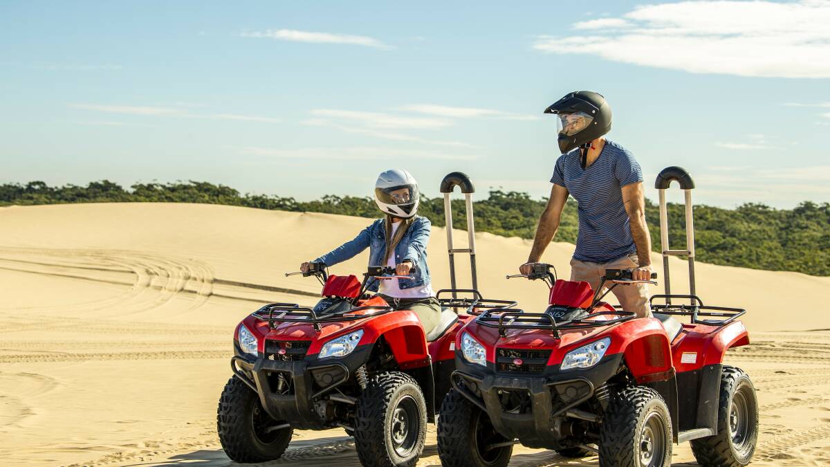 A quad bike adventure in Port Stephens. Picture: Destination NSW