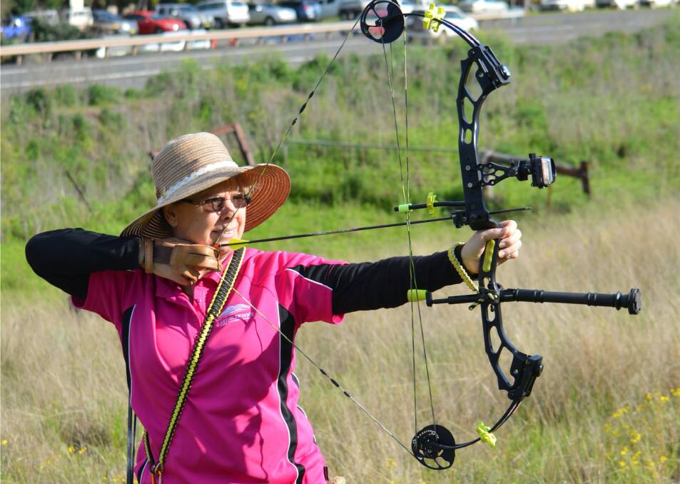EYE ON THE PRIZE: Scone's Joanne Bogie practicing at Wingen prior to the World Field Archery Championships.