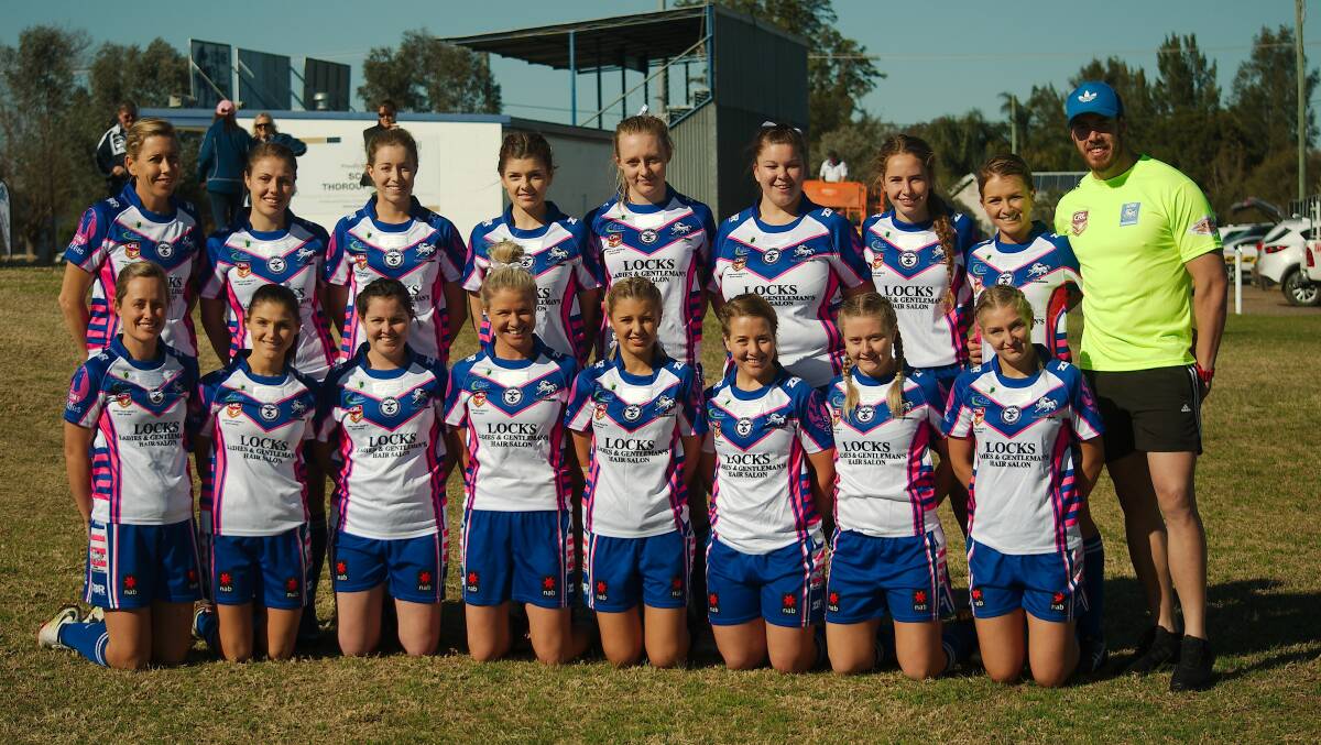 DOMINANT: Scone's league tag side is in another grand final. Back: Sally Gordon, Brooke Noble, Ally Luck, Charmaine Bloomfield, Hayley Eveleigh, Kayle Edwards, Flynn Hagerty, Sofie Casson (captain / coach) Joel Harrison -(League Safe).
Front: Lisa East, Abbey van Balen, Loren Heath, Sarah Thomas, Claudia Winter, Maddy Adams, and Zoe Harper.
