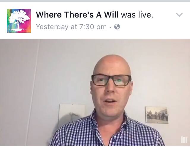 OFFERING ADVICE: Leading mental health expert Geoffrey Ahern speaking during Where There's A Will's live Facebook stream on Wednesday night.
