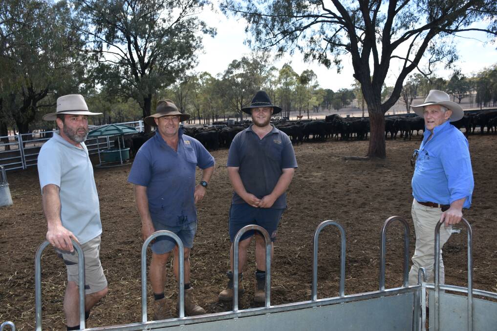 Darren Silvio, Charlie and Mitch Farley, Upper Hunter Resources and Richard Noble with some early weaned calves.