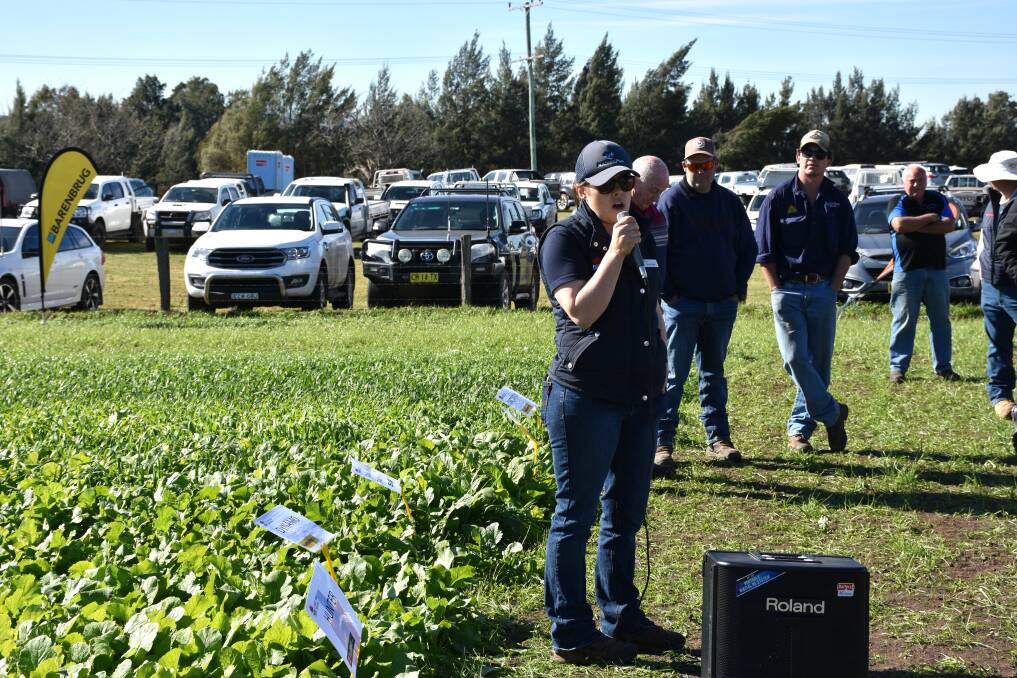 Hunter Local Land Services, livestock officer Teresa Hogan speaking at the recent field day. 