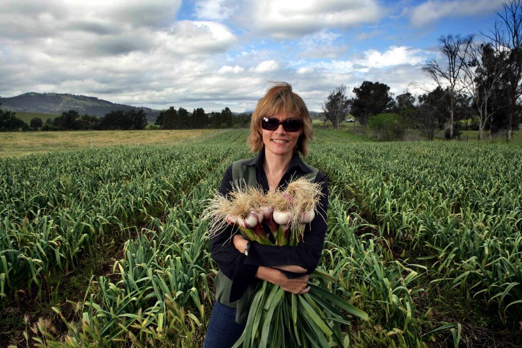 PROUD DIRT FARMER: Patrice Newell in her diverse agricultural property at Gundy in 2019. Picture: Quentin Jones