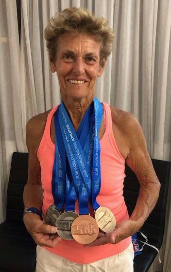 Marge Allison added five medals to her tally at the World Masters Athletics Championships in Malaga, Spain. 